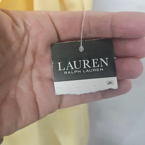 NWT Lauren Ralph Lauren Yellow Ruffle Coquette Dress Classic 12 - Picture 9 of 10